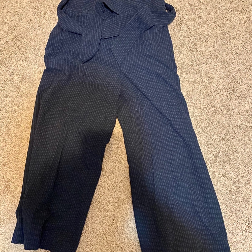 zara striped wide leg pants